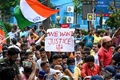 インド・コルカタ（旧カルカッタ）で、研修医レイプ殺人事件に抗議するインド人民党（BPJ）党員（2024年8月22日撮影）。(c)Dibyangshu SARKAR / AFP