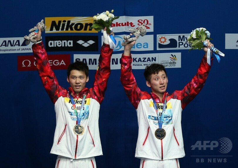 男子10m高飛び込みも優勝は中国ペア、第16回世界水泳