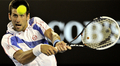全豪オープンテニス（Australian Open Tennis Tournament 2011）男子シングルス決勝。ボールを打ち返すノバク・ジョコビッチ（Novak Djokovic、セルビア、2011年1月30日撮影）。(c)AFP/Paul CROCK