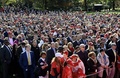 米ホワイトハウスに集まった人々（2019年11月4日撮影）。(c)Olivier Douliery / AFP