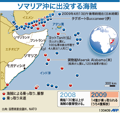 【図解】ソマリア沖に出没する海賊