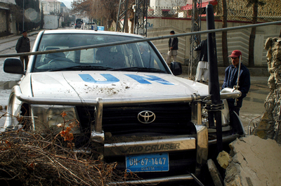 国連職員が拉致される、パキスタン