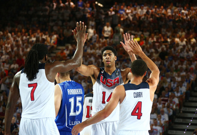 王者・米国がフィンランドを一蹴、トンプソンが18得点 バスケW杯