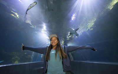 メルボルン水族館を訪問した大坂、21日にシングルス2回戦