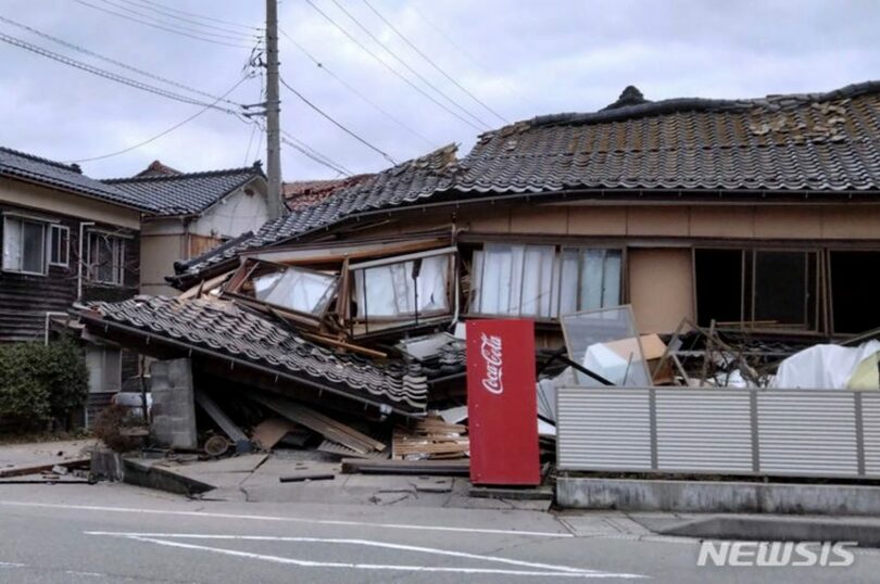 1日に地震が発生した石川県・輪島の被害の様子(c)AP/NEWSIS