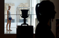 古代ローマ帝国の食をテーマとした、ローマ市内アラ・パキス博物館の展示（2015年7月25日撮影）。(c)AFP/TIZIANA FABI