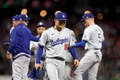 24MLB、サンフランシスコ・ジャイアンツ対ロサンゼルス・ドジャース。6回に降板するロサンゼルス・ドジャースの山本由伸（2024年5月13日撮影）。(c)Ezra Shaw/Getty Images/AFP