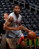 09-10NBA、アトランタ・ホークス（%%Atlanta Hawks%%）との試合前に行われた練習に参加するヒューストン・ロケッツのトレイシー・マクグレディ。（2009年11月20日撮影）(c)AFP/Getty Images/Kevin C. Cox