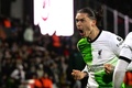 サッカーヨーロッパリーグ、決勝トーナメント1回戦第1戦、スパルタ・プラハ対リバプール。チーム3点目を決めて喜ぶリバプールのダルウィン・ヌニェス（2024年3月7日撮影）。(c)MICHAL CIZEK / AFP