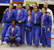 2008世界柔道団体選手権大会・女子決勝で日本に敗れ準優勝に終わったフランスの選手たち。（2008年10月5日撮影）(c)AFP/Kazuhiro NOGI