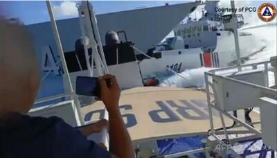 中国の海軍艦艇と海警船が衝突 南シナ海で比警備船追跡中