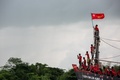 ミャンマー・ヤンゴン郊外を流れるヤンゴン川で開催された国民民主連盟（NLD）の選挙集会（2020年10月28日撮影）。(c)Sai Aung Main / AFP