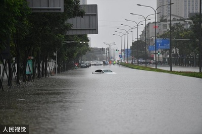 四川省成都市、冠水が発生