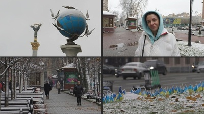 動画：停電続くウクライナ、首都に初雪