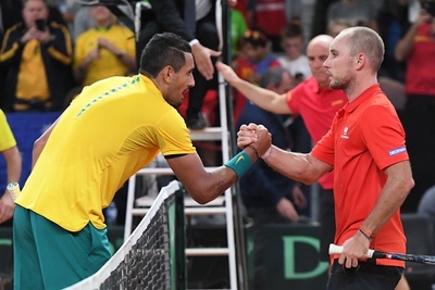 「真剣さ欠く」キリオスが勝利、豪とベルギーの初日は1勝1敗に デ杯