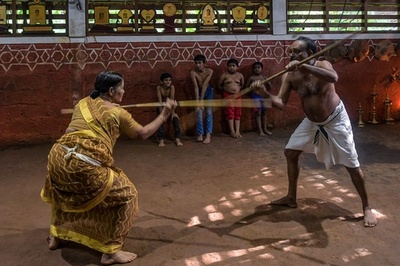 南インド伝統武術「カラリパヤット」稽古風景