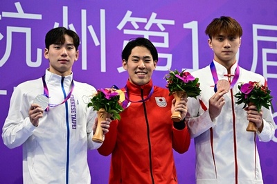 本多が男子200バタ金 女子400メドレーリレーは日本V アジア大会