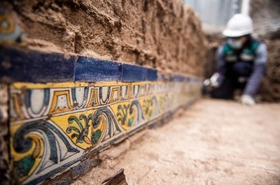 工事現場から17世紀の礼拝堂跡 ペルー・リマ