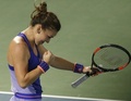 テニス、ドバイ・テニス選手権、女子シングルス準決勝。勝利を喜ぶシモナ・ハレプ（2015年2月20日撮影）。(c)AFP/KARIM SAHIB