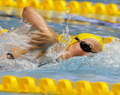 女子400メートル自由形・決勝に臨むバラット。(c)AFP/Toru YAMANAKA