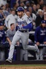24MLB、ワールドシリーズ（7回戦制）、ニューヨーク・ヤンキース対ロサンゼルス・ドジャース。5回に同点の本塁に生還し、喜ぶロサンゼルス・ドジャースのフレディー・フリーマン（2024年10月30日撮影）。(c)Elsa/Getty Images/AFP