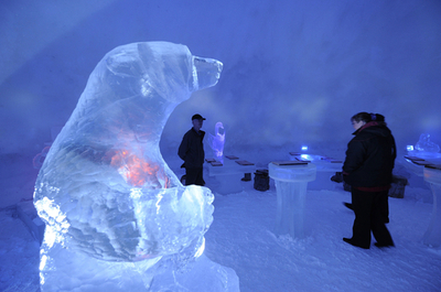 ラップランドで氷の彫刻展