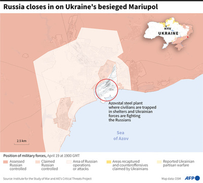 145人の市民や兵士がマリウポリから退避 親ロシア派
