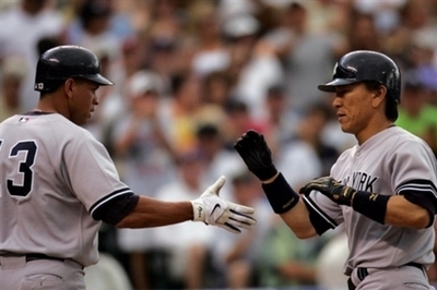 松井秀喜 第8号先制2ランを放ち1安打2打点