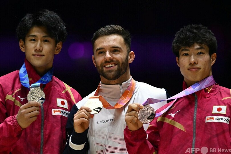 橋本大輝が銀メダル、土井陵輔は銅 世界体操ゆか