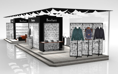 カリグラフィーが連なるクールな世界観、「ベルルッティ」西武池袋本店にポップアップ