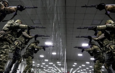 ロシアで義勇兵の訓練