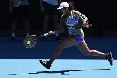 大坂なおみ、全豪OP会場で調整