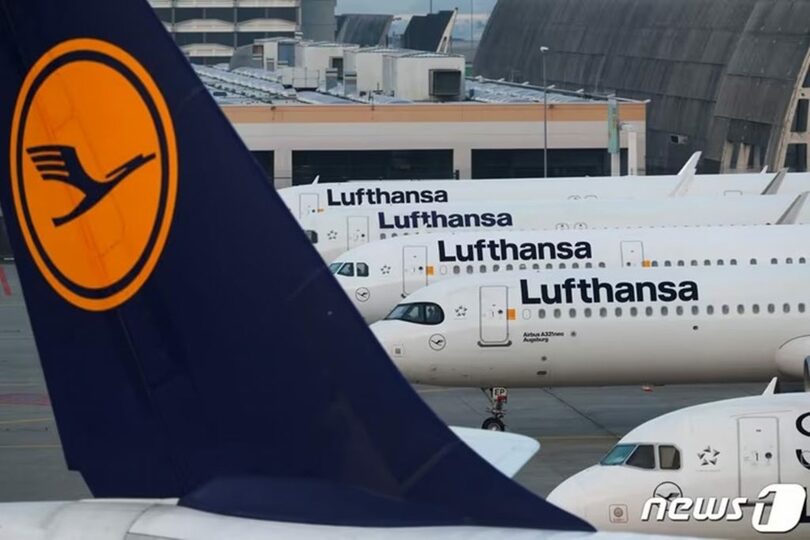 ドイツ・フランクフルト空港に並ぶ旅客機(c)news1