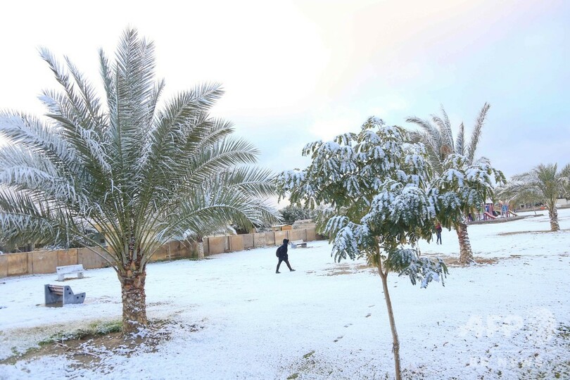 イラク首都にごく珍しい雪、過去100年で2回目