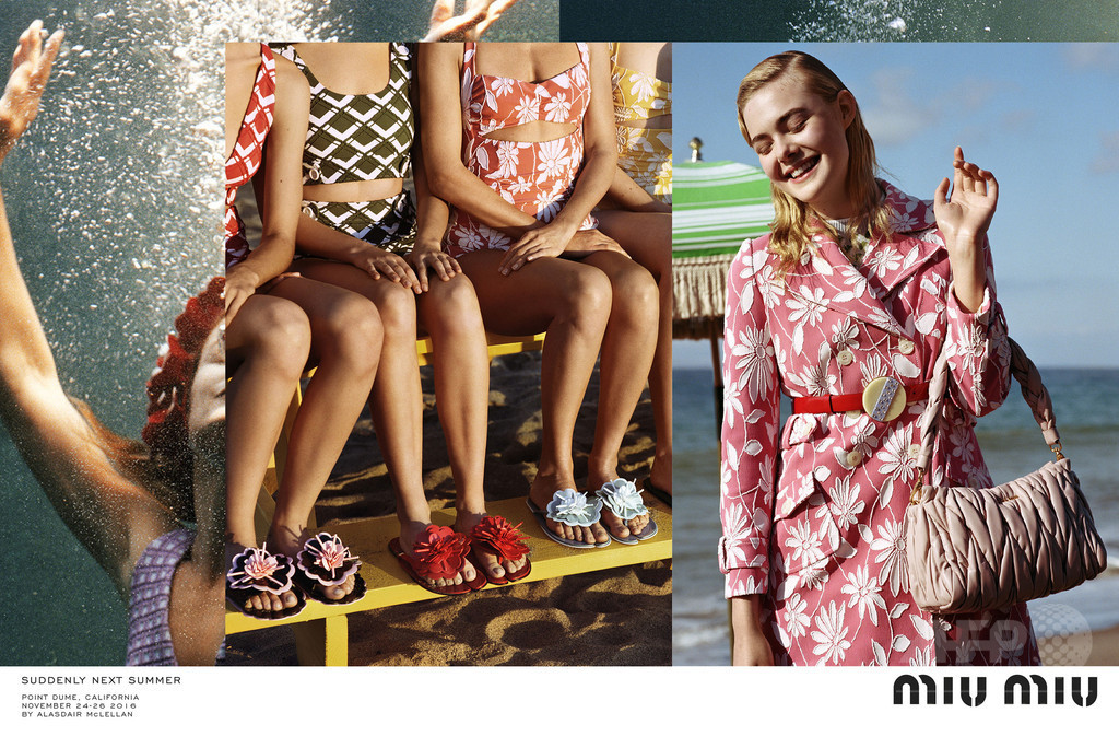 「ミュウミュウ」女優エル・ファニングが春夏広告に登場！