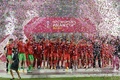 サッカーAFC女子アジアカップ決勝、中国対韓国。優勝を喜ぶ中国の選手ら（2022年2月6日撮影）。(c)Indranil MUKHERJEE / AFP