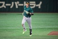 第5回ワールド・ベースボール・クラシック（WBC）1次ラウンド・プールB、韓国対オーストラリア。本塁打を放ったオーストラリアのロビー・グレンディニング（2023年3月9日撮影）。(c)Richard A. Brooks / AFP