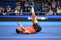 男子テニス、木下グループジャパンオープン、シングルス決勝。優勝を喜ぶアルトゥール・フィス（2024年10月1日撮影）。(c)Philip FONG / AFP