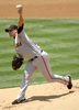 3回を投げて2安打1失点で降板したジャイアンツ先発のノア・ローリー（%%Noah Lowry%%）。(c)AFP/Getty Images Stephen Dunn