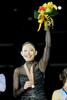 台湾・台北（Taipei）で20日、フィギュアスケート四大陸選手権（ISU Four Continents Figure Skating Championships 2011）の女子シングル・フリースケーティング（FS）が行われ、SP1位の安藤美姫（Miki Ando、写真）が合計201.34点で優勝した。2位は浅田真央（Mao Asada）、3位は米国の長洲未来（Mirai Nagasu）、鈴木明子（Akiko Suzuki）は7位だった（2011年2月20日撮影）。(c)AFP/Sam YEH