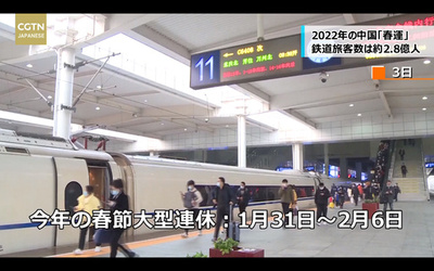 2022年の中国「春運」 全国旅客数は約2.8億人