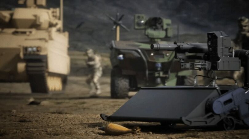 ハンファエアロスペース 爆発物探知除去ロボット＝ハンファエアロスペース(c)KOREA WAVE