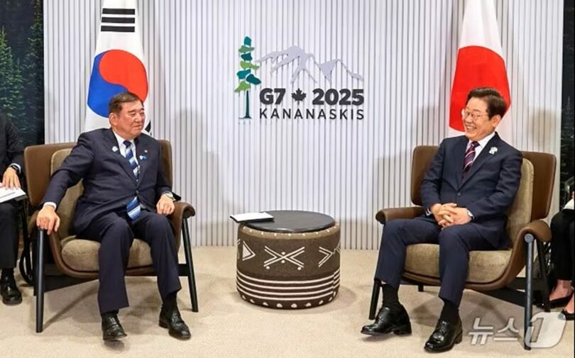 石破茂首相と会談するイ・ジェミョン（李在明）大統領(c)news1