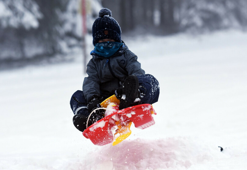 冬本番、ドイツの山々が雪化粧