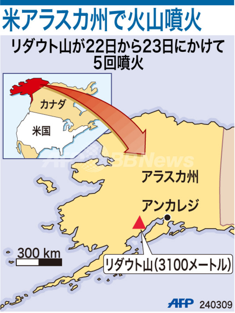 【図解】米アラスカ州リダウト山が噴火