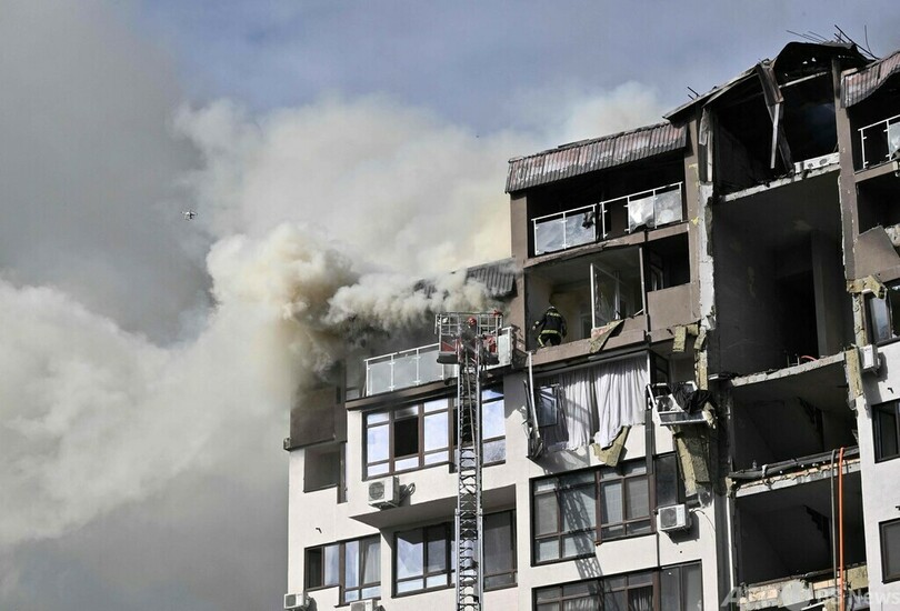 ミサイル攻撃で1人死亡、4人負傷 ウクライナ首都