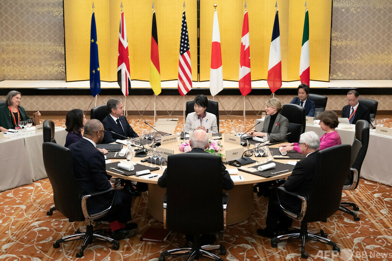 G7、ガザ戦闘の「人道的休止」支持 外相会合で共同声明